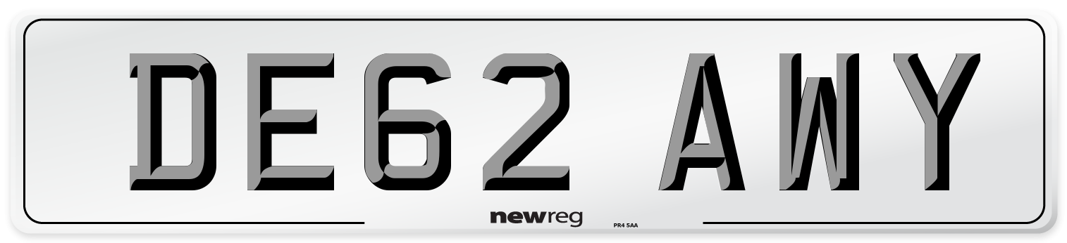 DE62 AWY Number Plate from New Reg
